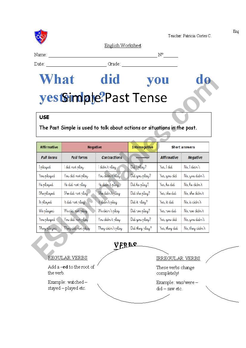 Simple Past  worksheet