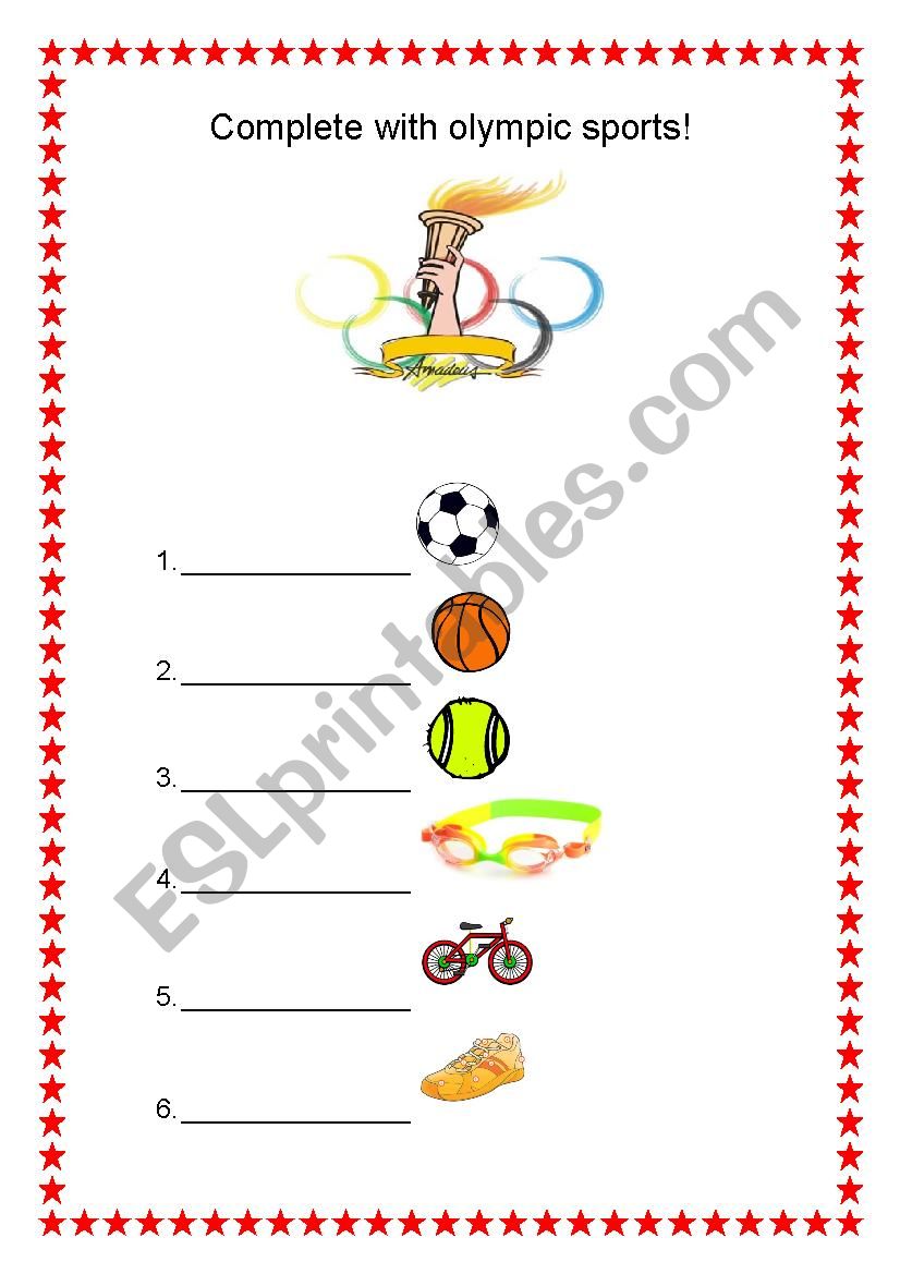 OLYMPIC SPORTS worksheet