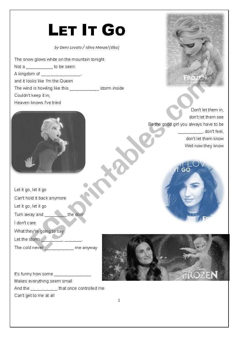 Frozen Lyric worksheet