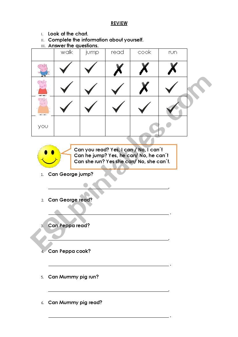 Can Peppa ...? worksheet