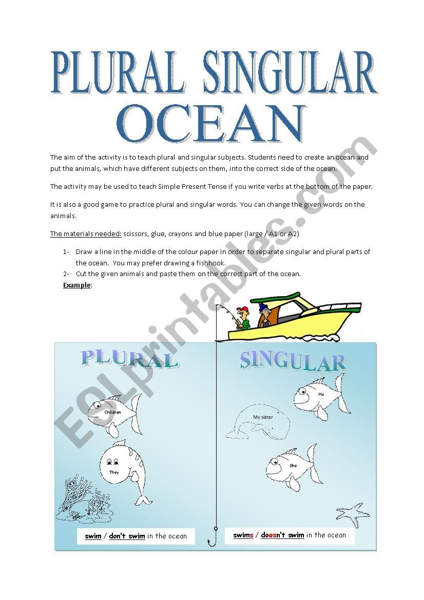 SINGULAR or PLURAL worksheet