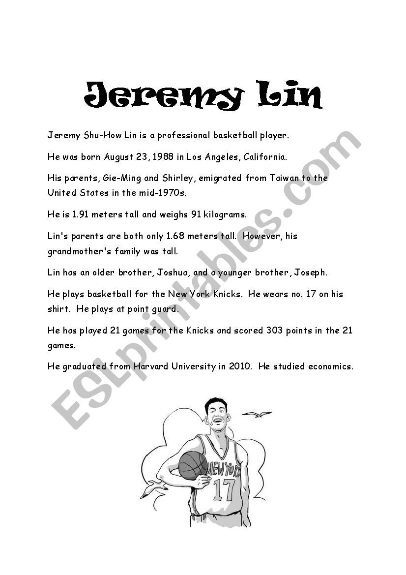 Jeremy Lin worksheet