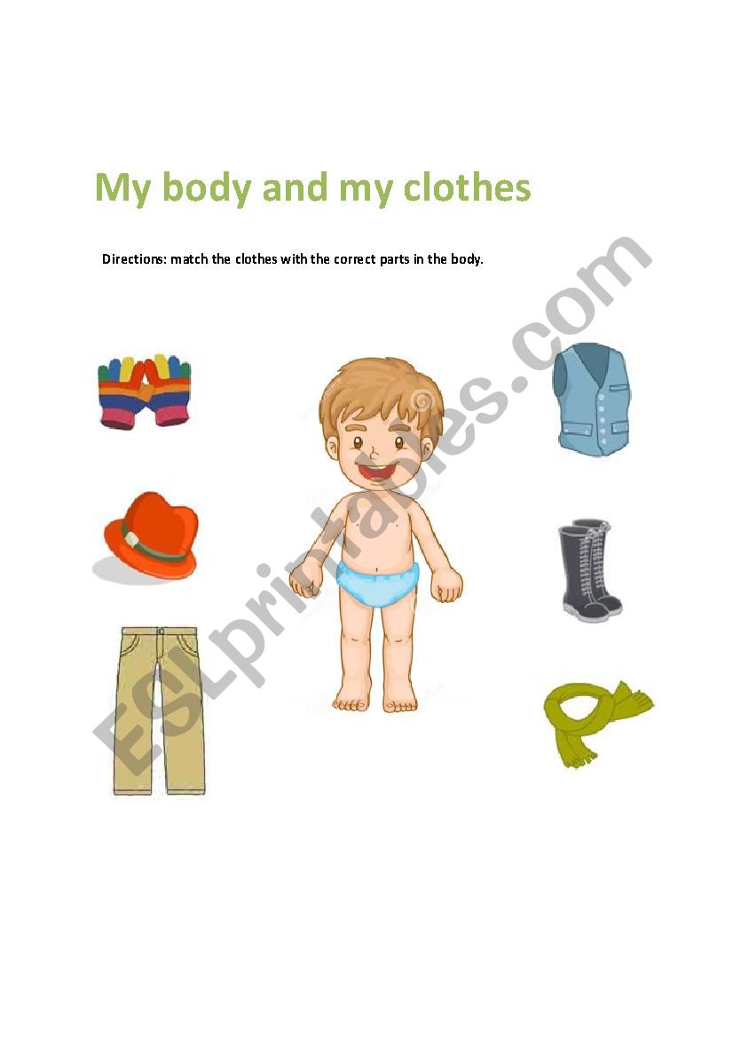 MY BODY AND MY CLOTHES worksheet