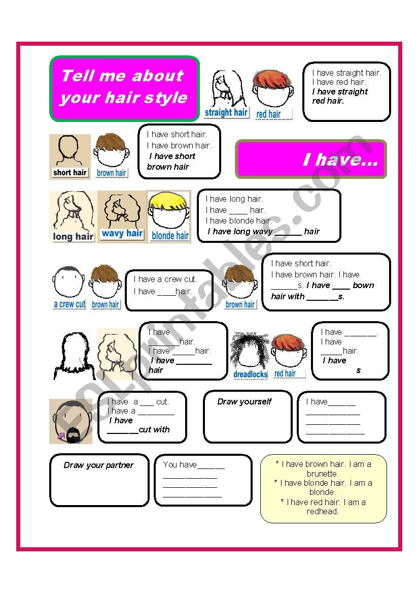 Worksheet_ Hair Styles ( I have...)