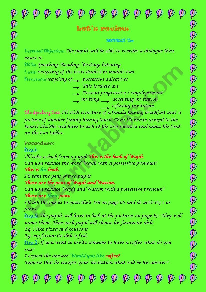 LETÂ´S REVIEW MODULE 2 worksheet