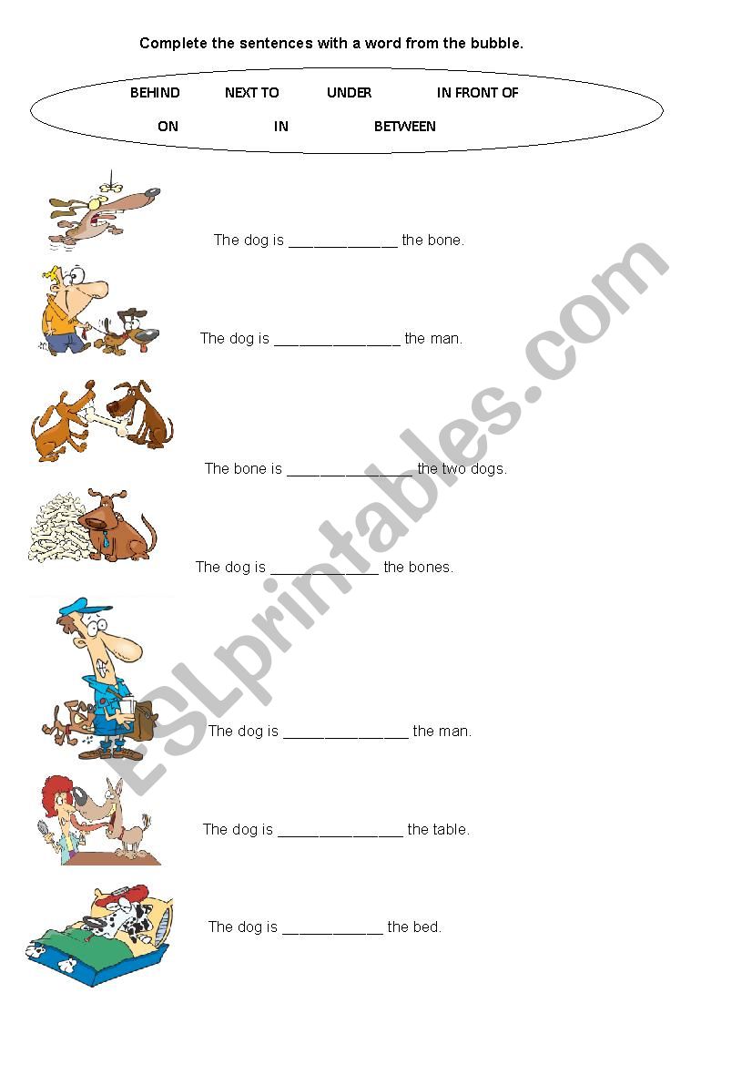 Lets work with prepositions! worksheet
