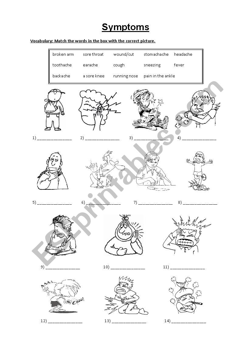 Symptoms worksheet