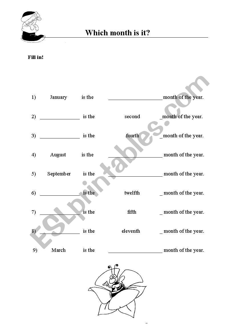 Which month is it? worksheet