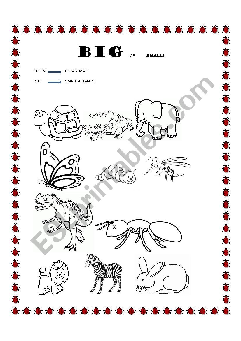 BIG OR SMALL worksheet