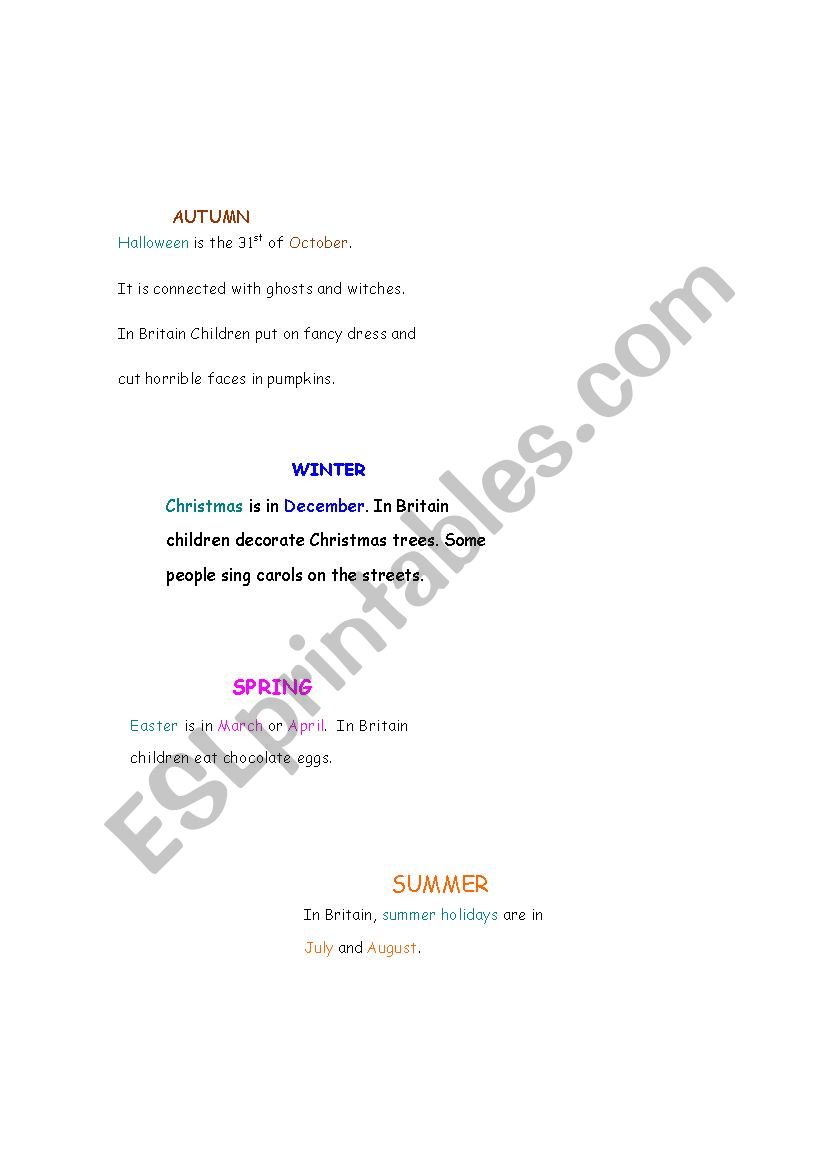 a year in Britain worksheet