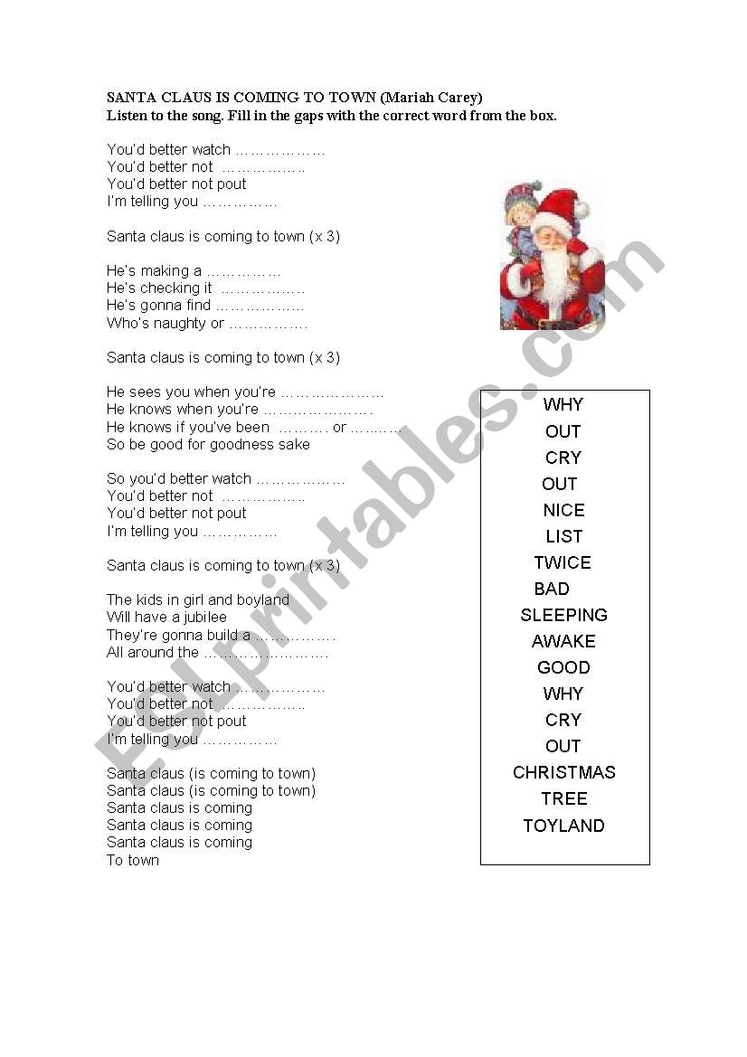 Santa Is Coming To Town (listening activity)