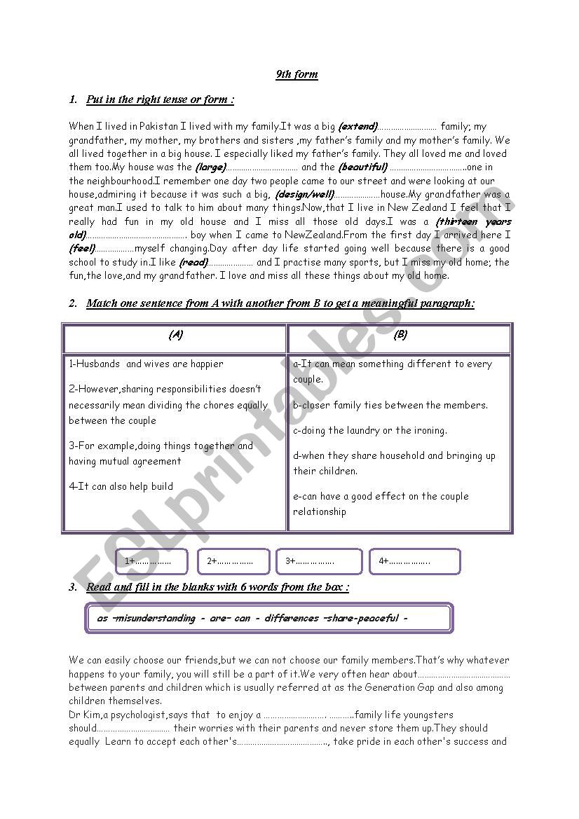 remedial work 9th form 1st term (part 3 )