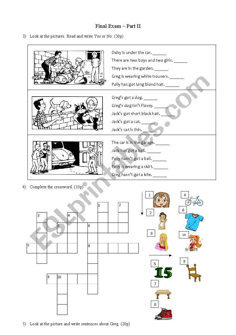 Happy Street 1 - Final Exam (units 5-8) - Part II