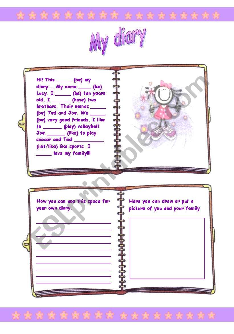 My Diary worksheet