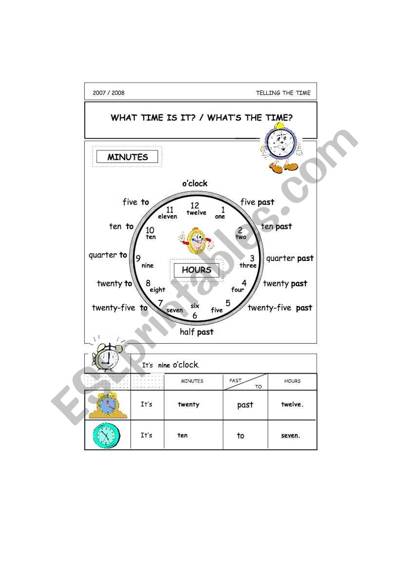 Whats the time, please? worksheet