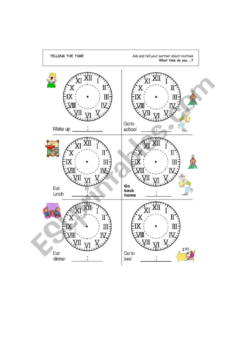 What time do you...? worksheet