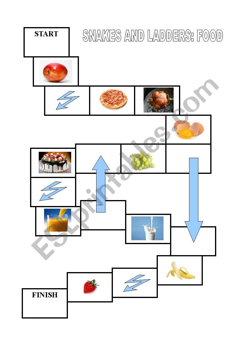 SNAKES AND LADDERS: FOOD worksheet