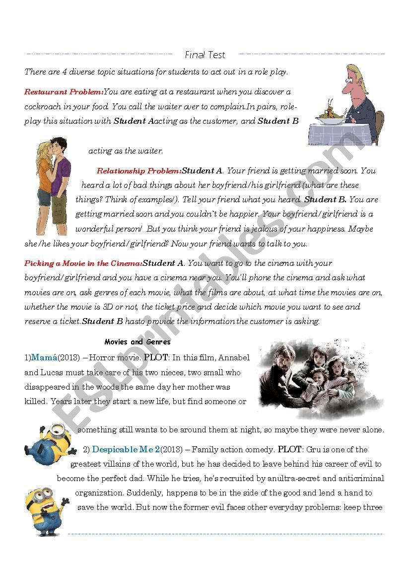 role playing  worksheet