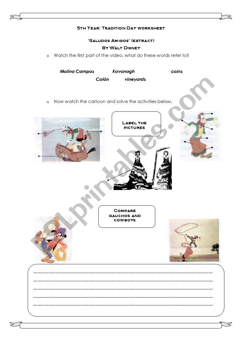 Heritage Day in Argentina worksheet