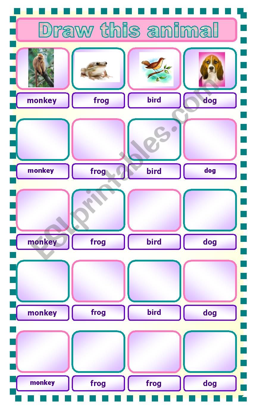 Draw this animal worksheet
