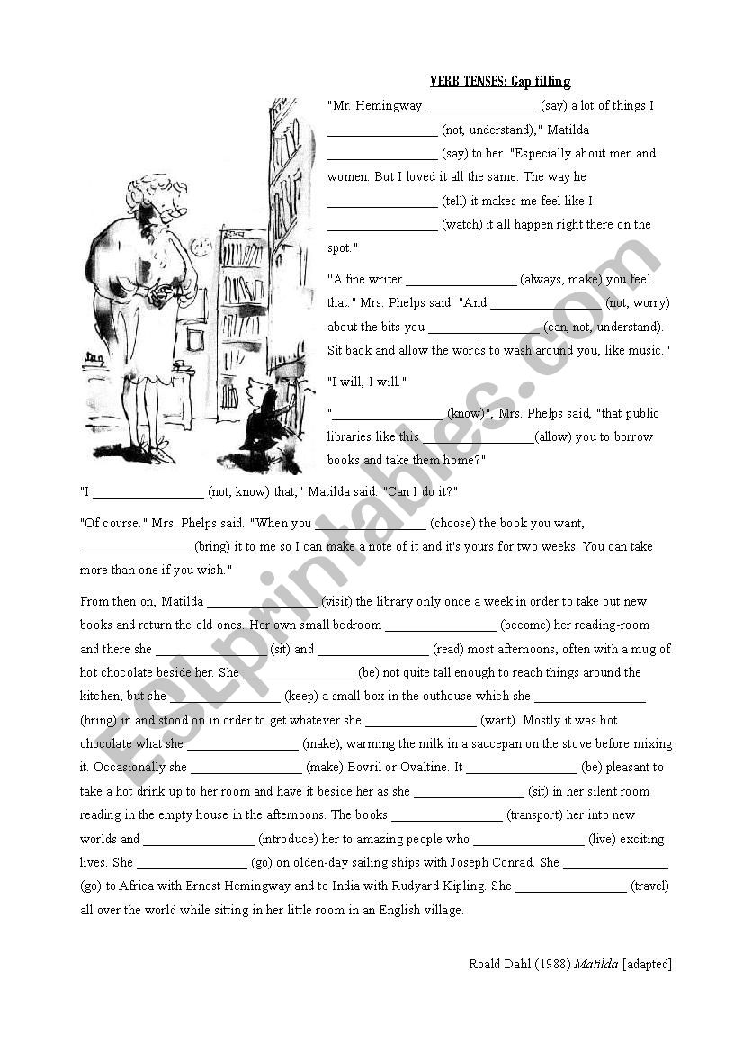 Matilda - Verb tenses (gap filling)