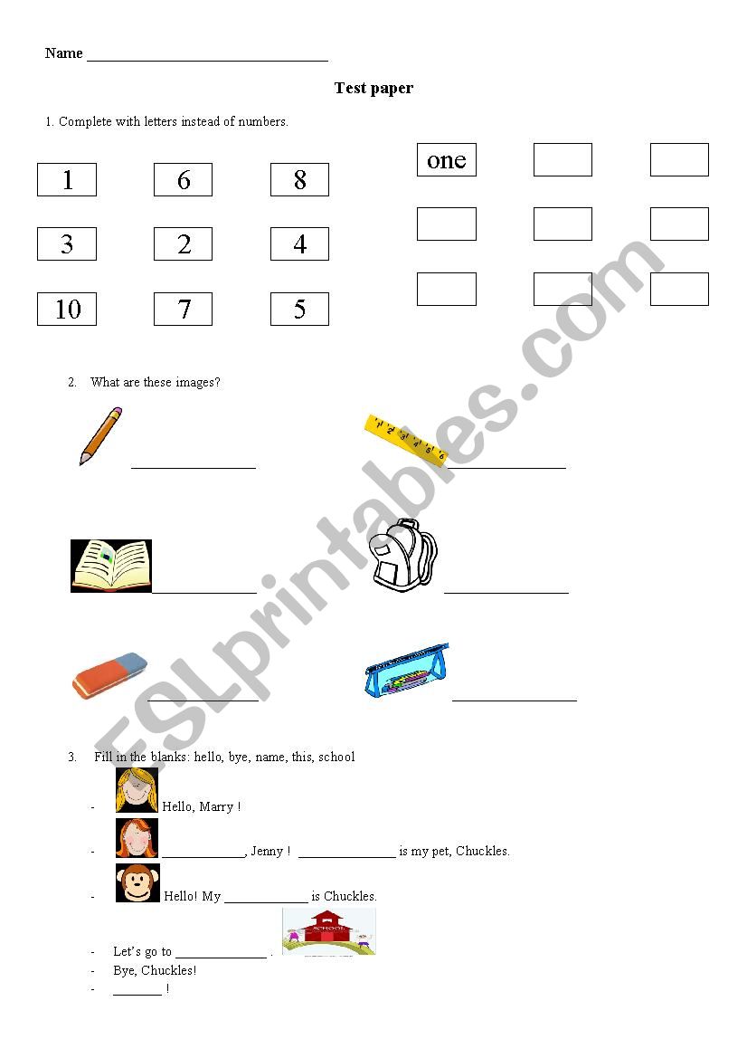 numbers colours worksheet