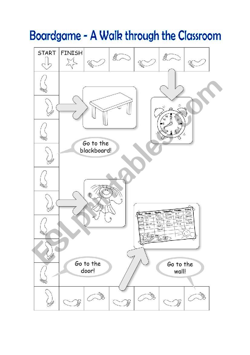 A walk through the classroom - Boardgame