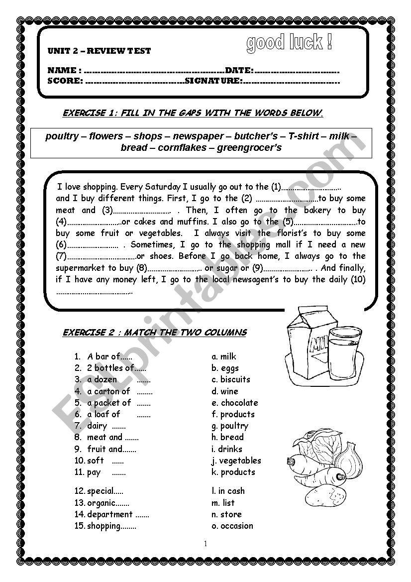 review exercises worksheet