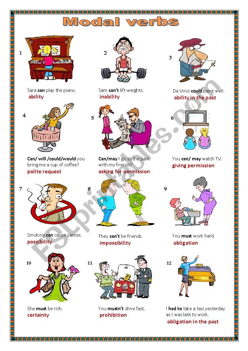 Modal Verbs worksheet