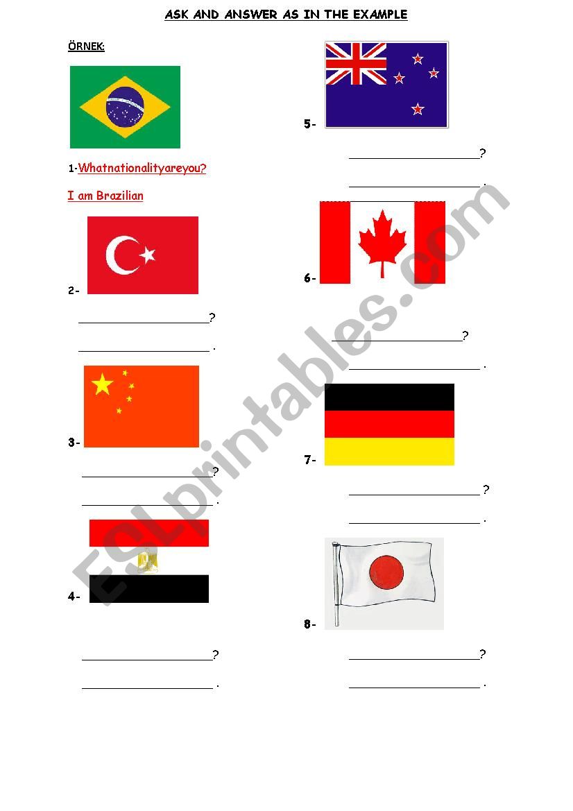 WHAT NATIONALITY ARE YOU EXERCISE