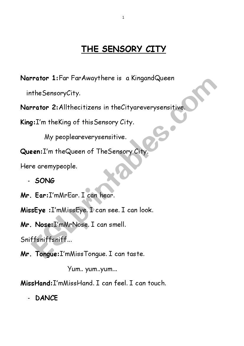 Drama worksheet