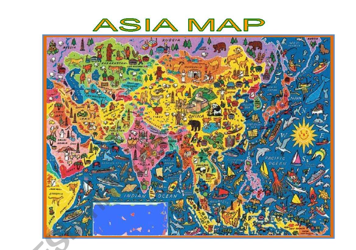 Map of Asia worksheet