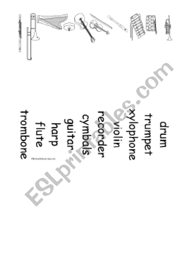 musical instruments worksheet