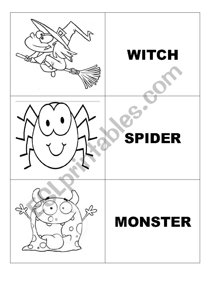 Halloween Memotest worksheet