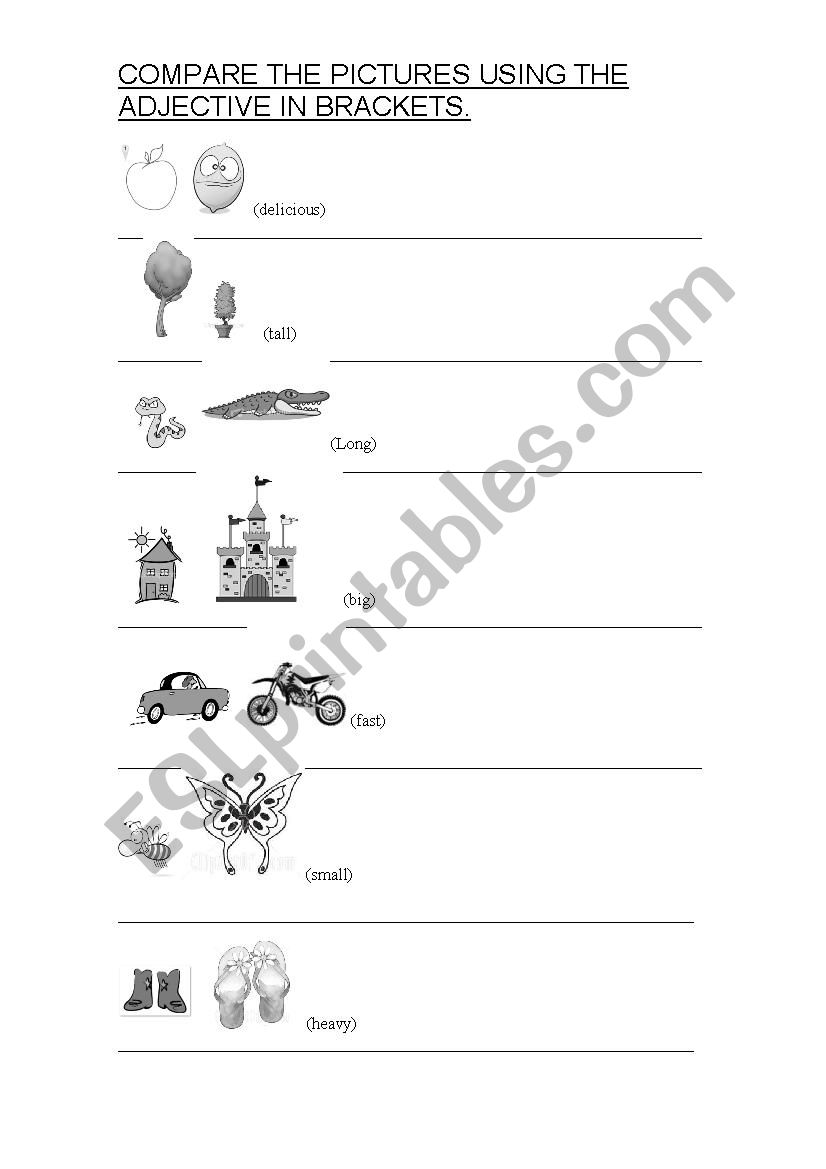 Comparative Adjectives worksheet