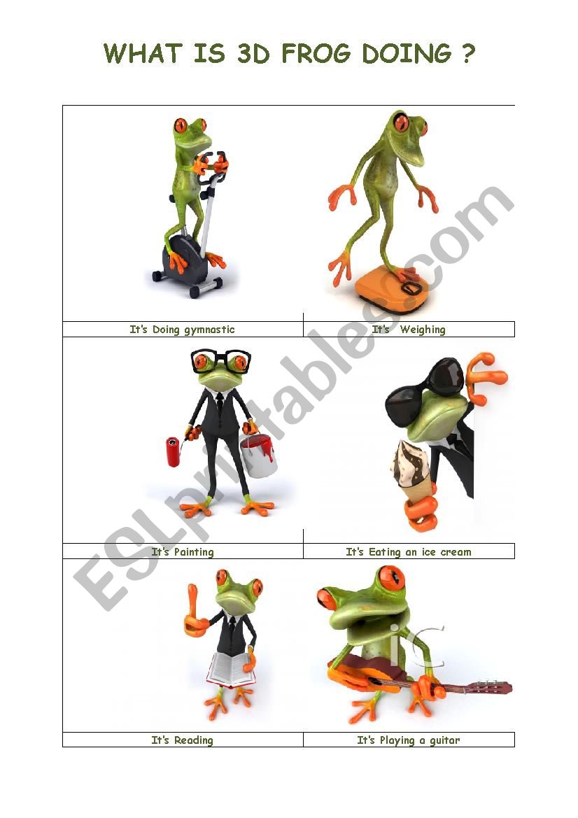 Whats 3d Frog Doing ? 2 worksheet