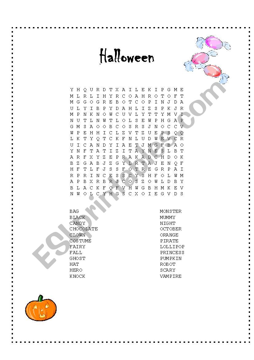 Halloween Word Search  worksheet
