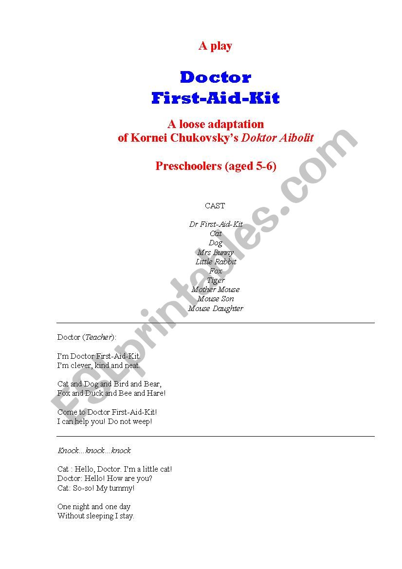 Doctor First-Aid-Kit worksheet
