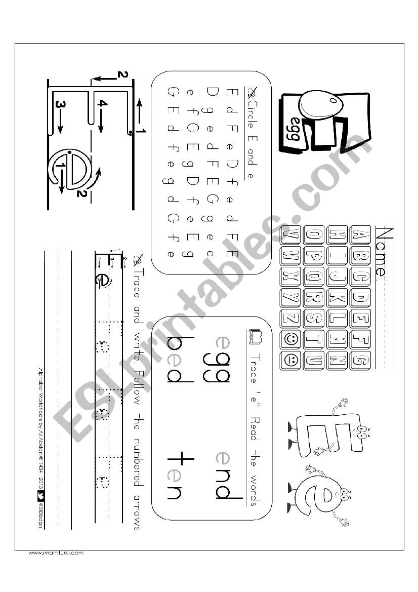 Alphabet Worksheets - E worksheet