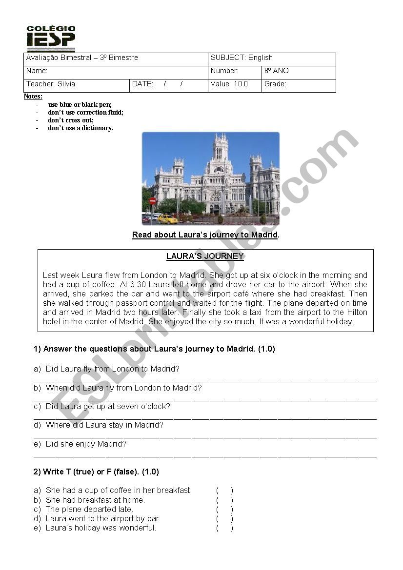 English Test worksheet