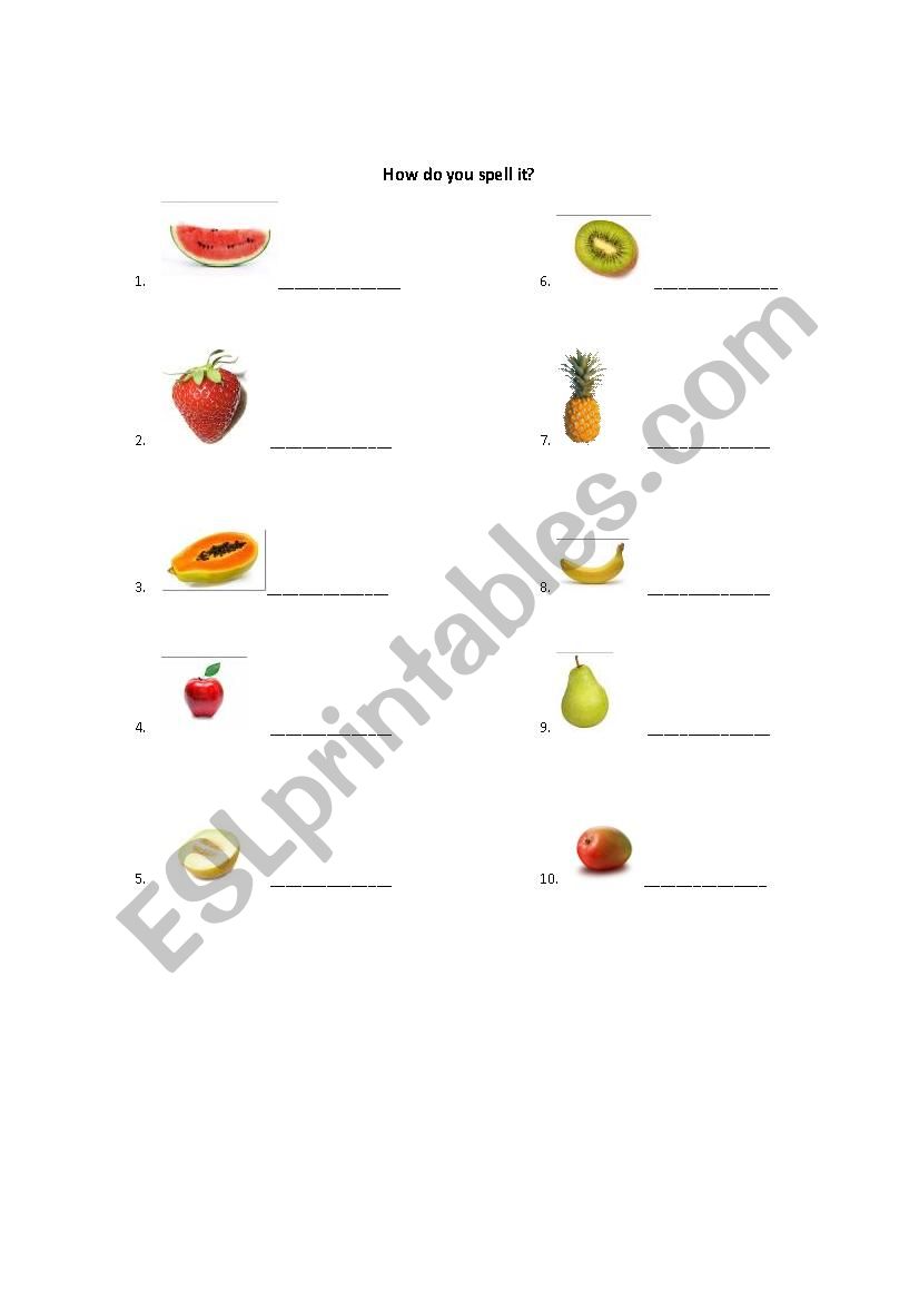 How do you spell it? worksheet