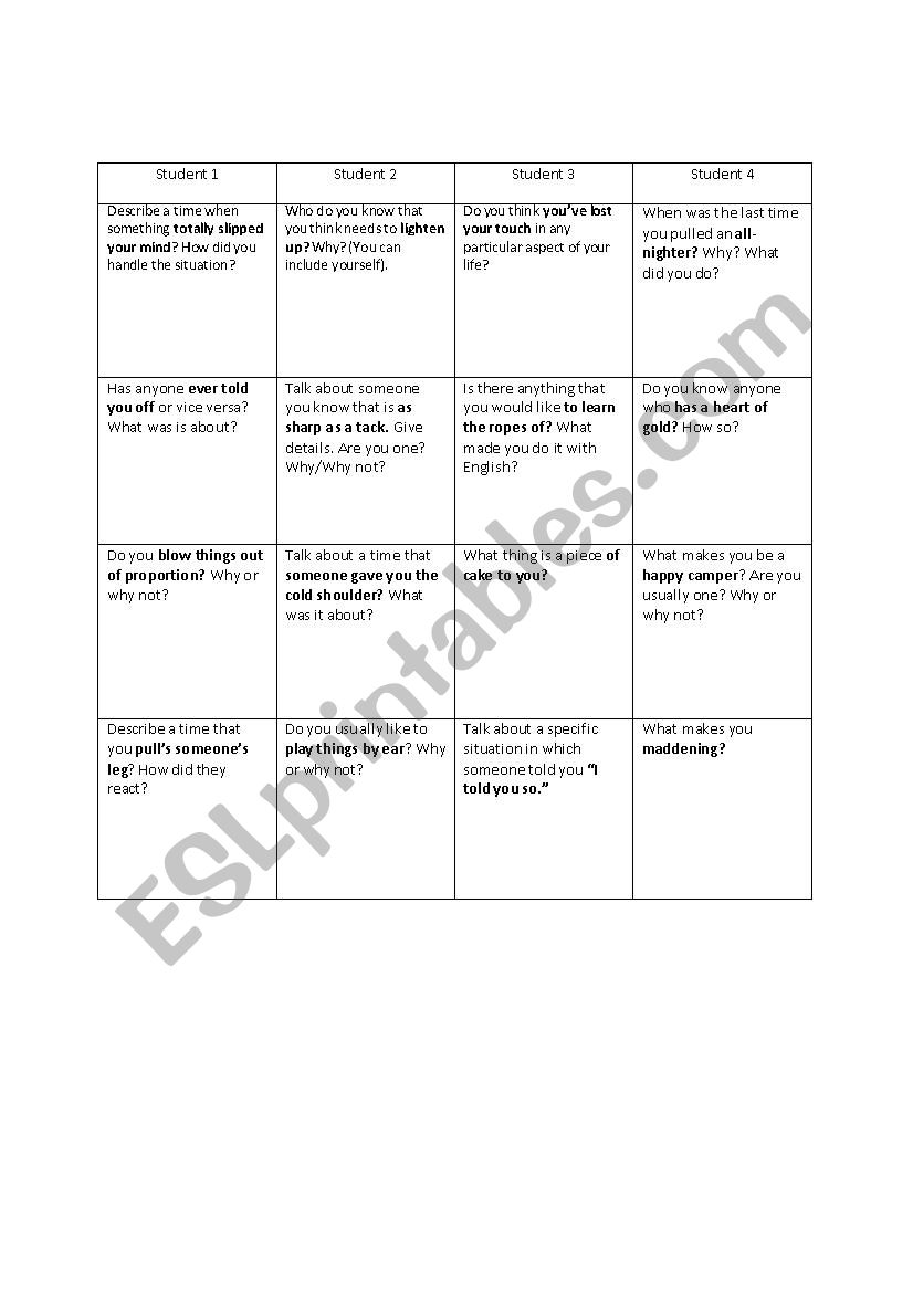 Conversation with Slang worksheet