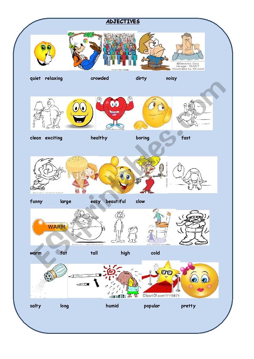 Adjectives worksheet