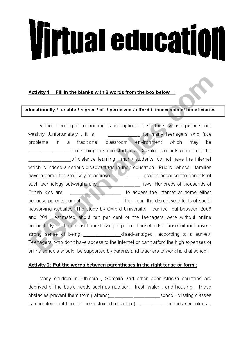 4th Form s unit 2 : education matters  Revision/ consolidation  tasks