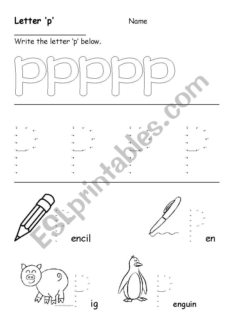 Letter p worksheet