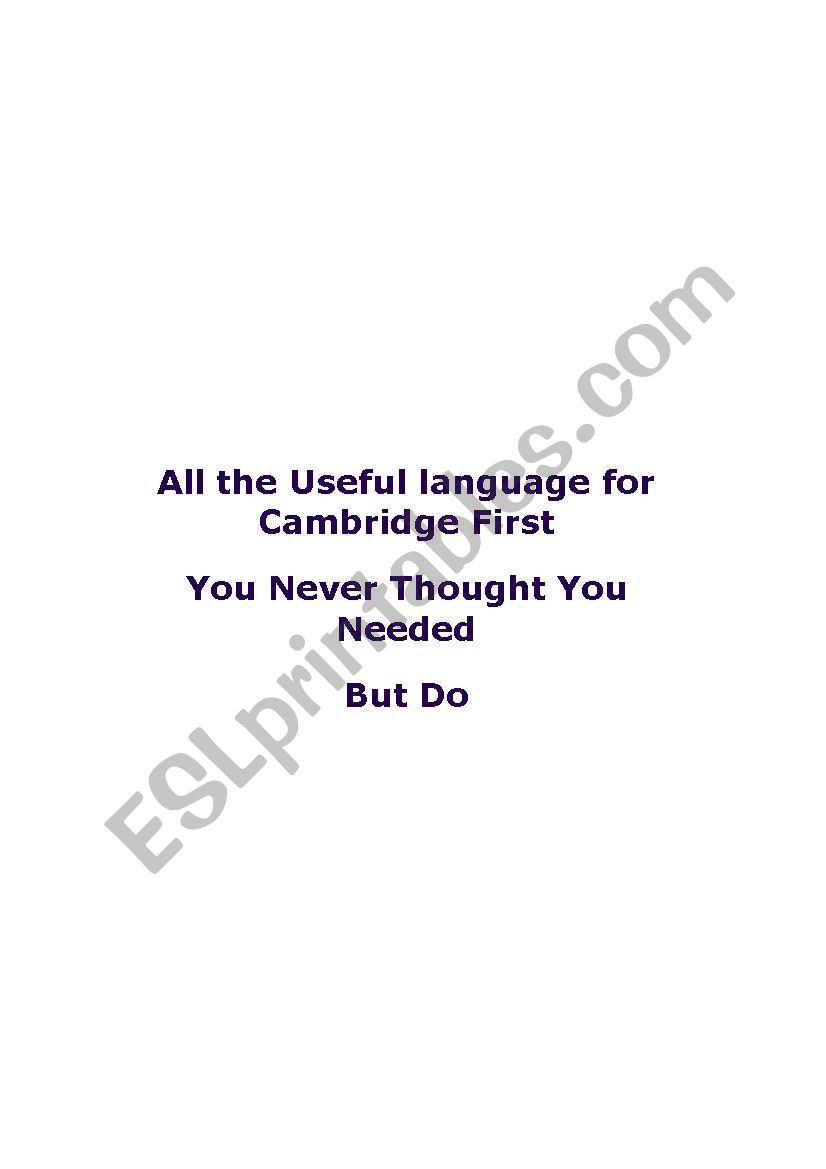 CAE FCE Useful Langauge for all Papers