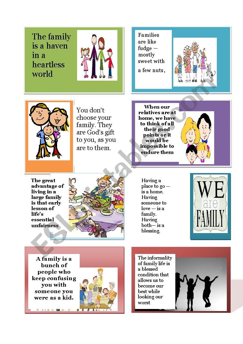 Family conversation part 2 worksheet