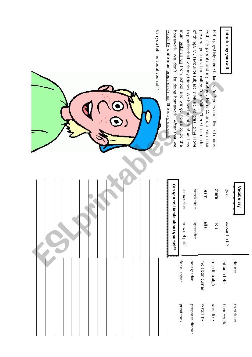 Introduce yourself worksheet