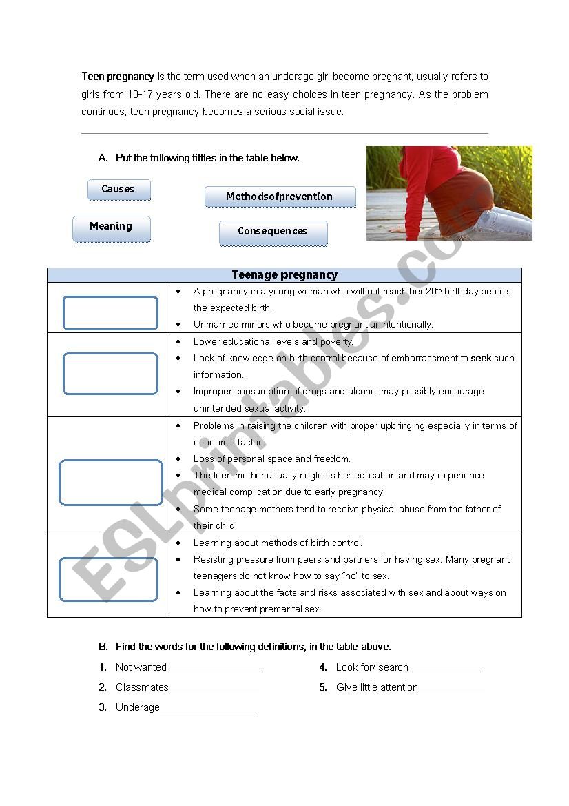 teenage-pregnancy-esl-worksheet-by-thayana