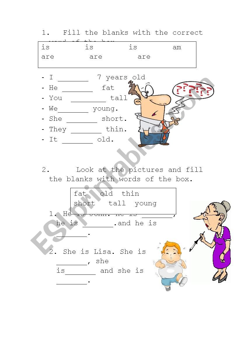 Verb to be   worksheet